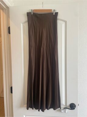 Rails Brown Satin Maxi Skirt